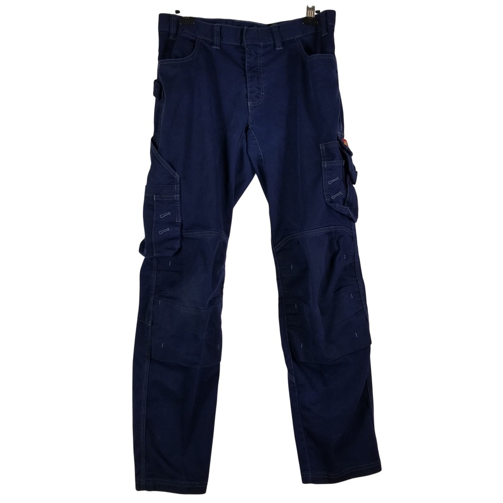 Blaklader FR Workwear Pants Mens 32x34 Navy Blue CAT 2 NFPA 2112 Cargo 1676-1550